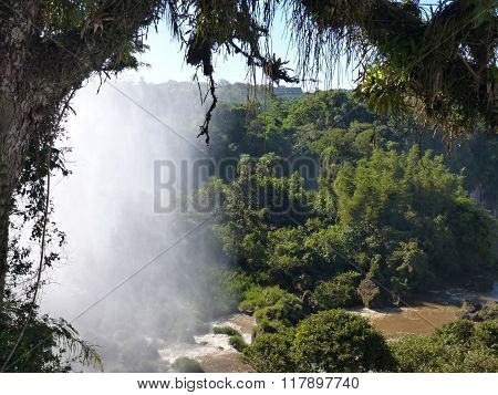 Iguacu Falls On Argentinian Brasilian Border