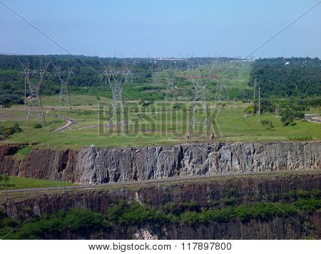 View From The Top Of Itaipu Dam On Rio Parana