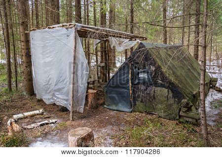 The Dwelling Of The Hermit In The Woods.