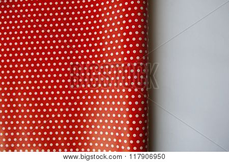 Red polka dot wrapping paper