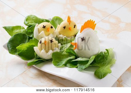 Easter Appetizer Of Boiled Eggs