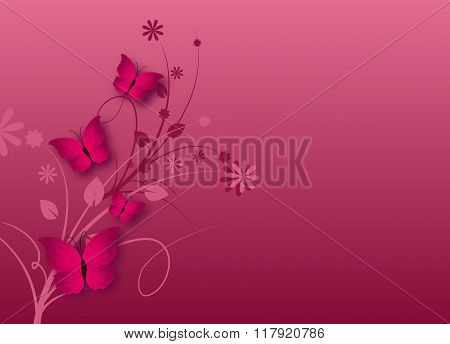 Pink Butterfly Background