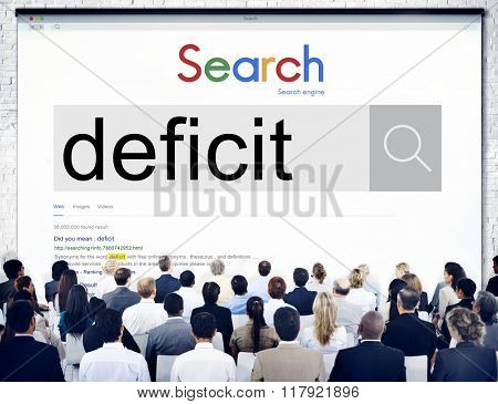 Deficit Crisis Problem Bankruptcy Debt Deficiency Concept