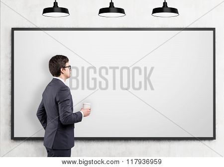 Businessman Going To Present Data