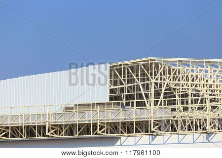 Construction Site For Metalsheet Roof Prepare
