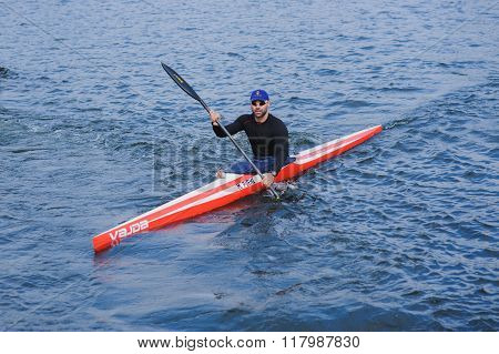Kherson,Ukraine, September 30,2014 competition of rowing. Michae