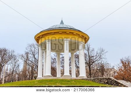 The royal rotunda stands on the central avenue of the Park. Ostrovsky. 