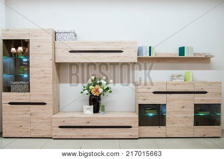 view of modern living room interior with furniture