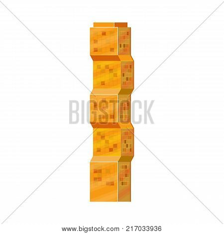 Modern skyscraper, business center, high rise building, flat vector illustration isolated on white background. Flat skyscraper, business center, high rise building, modern urban cityscape design