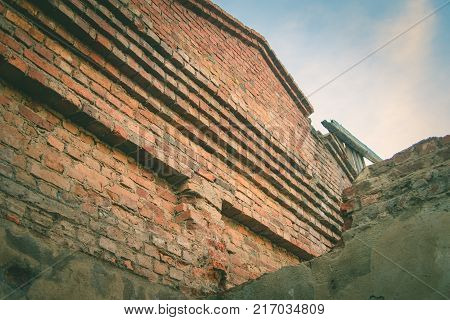 Ruins Of A Ruined Old Large Factory.