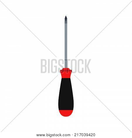 Screwdriver head screw vector tool driver illustration flat hand icon. Constraction cross symbol isolated repair