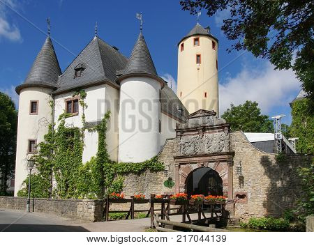 BITBURG, GERMANY - JUNE 26, 2017: Old Rittersdorf Castle close to Bitburg on June 26, 2017 in Germany, Europe