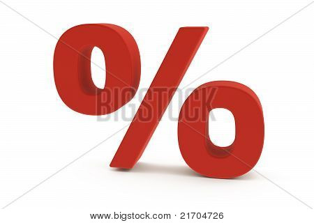 3D procent czerwony