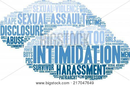 Intimidation Word Cloud On A White Background.