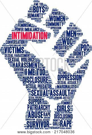 Intimidation Word Cloud On A White Background.