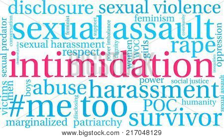 Intimidation word cloud on a white background.