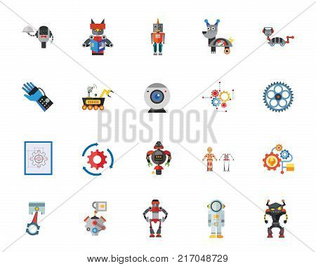 Robots icon set. Can be used for topics like future, innovation, robotic, technology, entertainment, automatic machinery