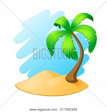 Cartoon palm tree island. EPS10 vector illustration.