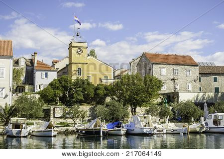 Zlarin Isle Church and tower bell Croatia
