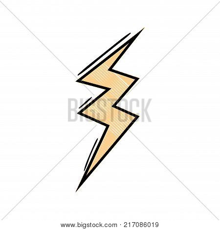 grated thunder symbol icon warning alert vector illustration