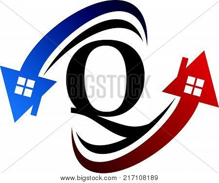 Real Estate Letter Q Logo Design Template Vector