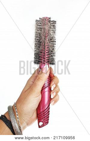 Woman hand holding combon isolated white cutout background. Studio photo with studio lighting easy to use for every concept.