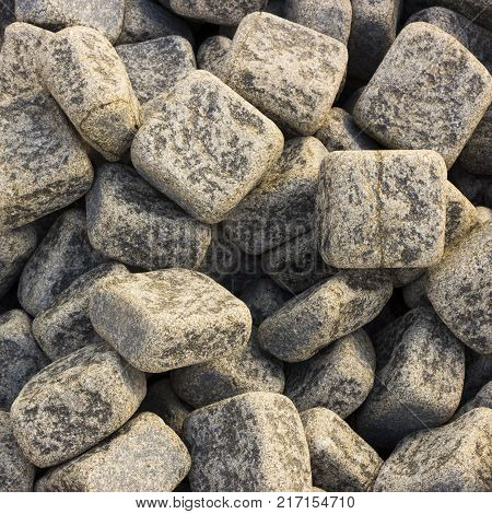 Granite pebbles, a pattern for use in landscape design