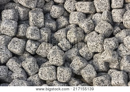 Granite pebbles, a pattern for use in landscape design