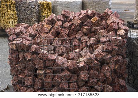 Granite pebbles, a pattern for use in landscape design