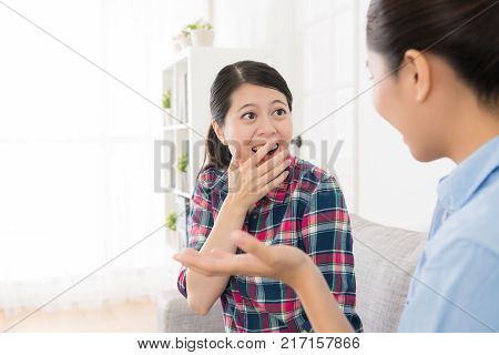 Girl Taking Humor Joke Story For Her Sister