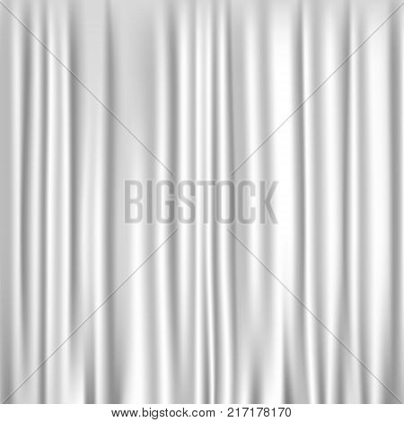 Texture white silk curtain. Art background and decoration. Stock vector illustration.