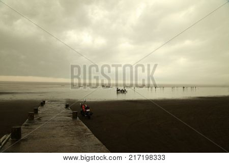 The Coming Storm at the beach in india