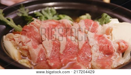 Shabu Shabu in Japanese restaurant 
