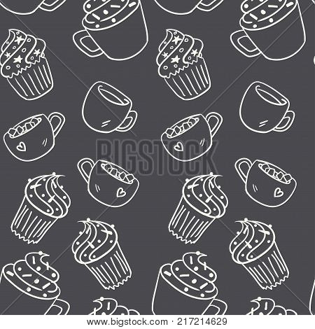 Seamless Pattern For Merry Christmas And New Year. Greeting Card.