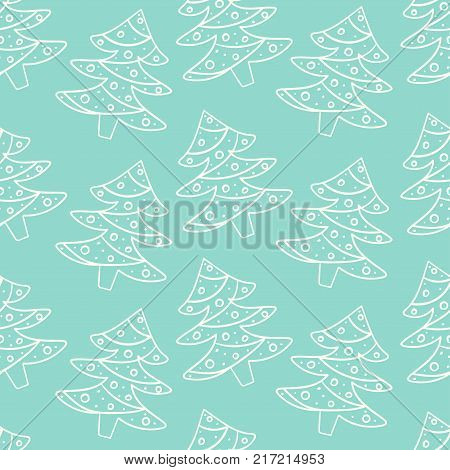 Seamless Pattern For Merry Christmas And New Year. Greeting Card.