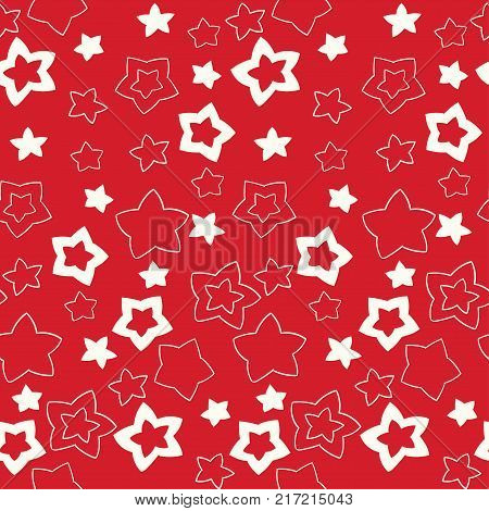 Seamless Pattern For Merry Christmas And New Year. Greeting Card.