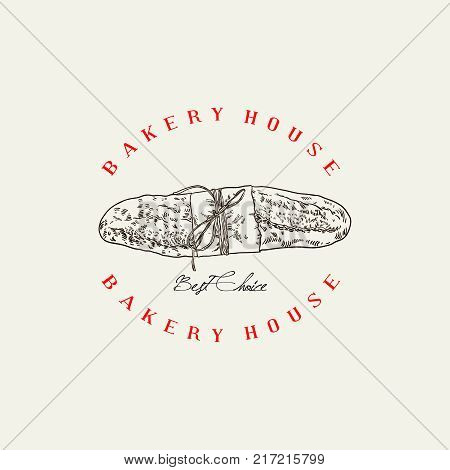 Logo for bakery, pastry shop, confectionery. Labeled toast. Vector illustration