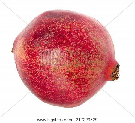 Big Ripe Red Granet or Garnet. Fruits of Red Ripe Pomegranate on the White Background. Vegetarian Concept Organic Vitamins Detox Diet.