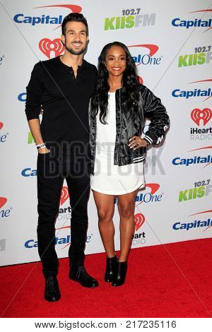 LOS ANGELES - DEC 2:  Bryan Abasolo, Rachel Lindsay at the Jingle Ball 2017 at the Forum on December 2, 2017 in Inglewood, CA