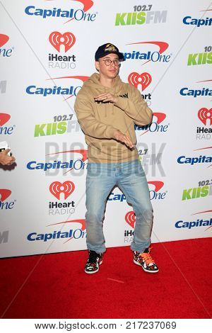 LOS ANGELES - DEC 2:  Logic, aka Sir Robert Bryson Hall II at the Jingle Ball 2017 at the Forum on December 2, 2017 in Inglewood, CA