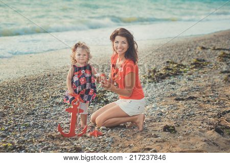 Hokum Tender Scene Of Beautiful Adorable Young Mother Enjoy Life Time Summer Vacation With Her Littl