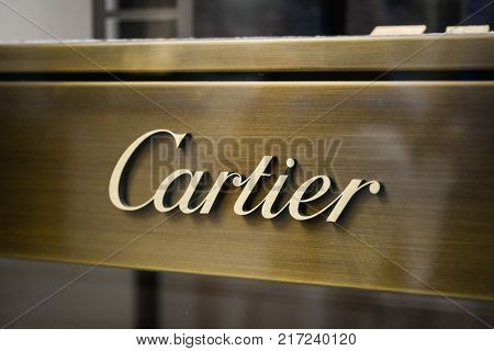 Milan, Italy - September 24, 2017:  Cartier Store In Milan. Fashion Week Cartier Shopping