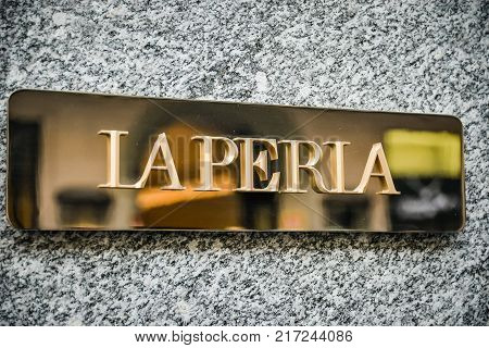 Milan, Italy - September 24, 2017:  La Perla Store In Milan. Fashion Week La Perla Shopping