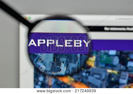 Milan, Italy - November 1, 2017: Appleby Global Financial Off Shore Logo On The Website Homepage.