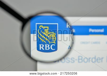 Milan, Italy - November 1, 2017: Rbc Logo On The Website Homepage.