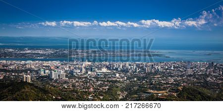 Panorama of Cebu city. Philippines. Cebu is the Philippines second most significant metropolitan centre and main domestic shipping port.