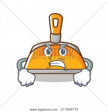 Angry dustpan character cartoon style vector illustration