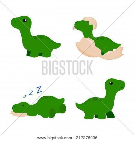 abstract cute cartoon dinosaur on a white background