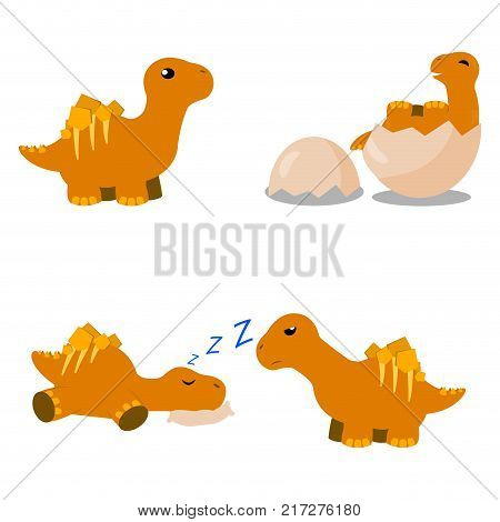 abstract cute cartoon dinosaur on a white background