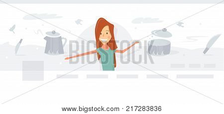Header Illustration. Women cooking blog. Vector illustration